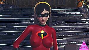 Violet Parr Gets Blowjob And Handjob Before Cumshot.