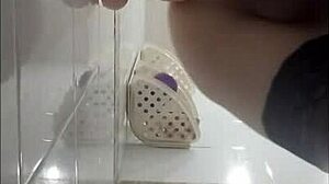 Linda the ladyboy in lingerie plays with dildos in her ass.