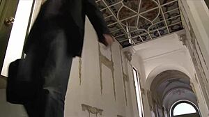 German Milf Caught Giving Handjob To Big Cock And Deepthroat Cumshot