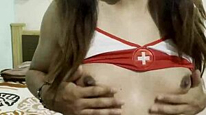 Rich transvestite engages in intense masturbation session