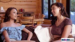 Straight girl dares to kiss her lesbian girlfriend.