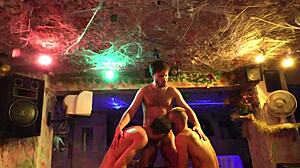 Student orgy explodes with wild gay action!