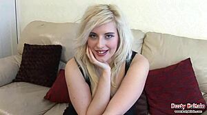 This chubby blonde slut flaunts her massive tits so well