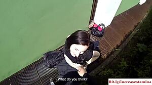 Out-Of-Town Teen Gets Hardcore Fucking And Blowjob Outdoors!