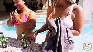 My friend and I were just playing around in the sauna, and things got wild with squirting!