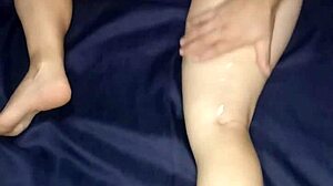 i give naughty massage to naked milf with handjob and masturbation