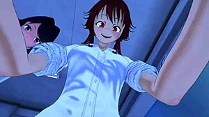 The woman fucks the boy anally