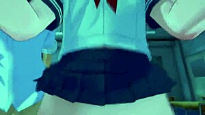 The woman fucks the boy anally