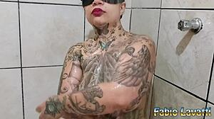 filming the tattooed latina before fucking her big ass