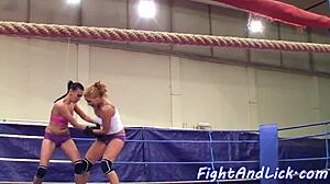 These athletic lezzies are battling it out in the boxing ring today!