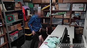 petite teen in police uniform performs blowjob on webcam