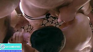 three dudes hang out in a group setting