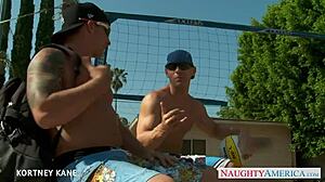 Brunette Babe Kortney Kane Sucks and Fucks in Group