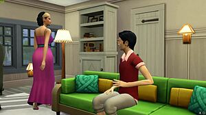 mom playing a game with him and then they get intimate