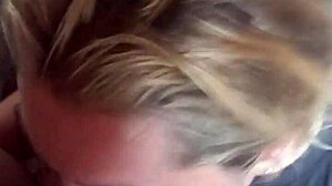 Amateur blonde performs deepthroat blowjob then gets anal fucked and assfucked until cum.