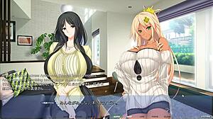 anime hentai massage with stepsis in front of mirror