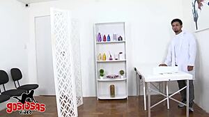 Another cock massage behind my husband's back! Barbara Alves bends over for deepthroat