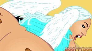 Thick ass PAWG Angel Divine in interracial anal cartoon?