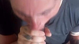 Amateur blonde performs deepthroat blowjob then gets anal fucked and assfucked until cum.