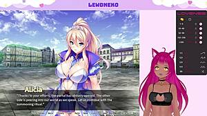 watch lewdneko the vtuber getting creampied in a harem threesome