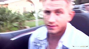 amazing hottie licks and sucks big cock, making horny guy cum on her wet pussy in the car