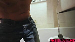 jayden sucks stepbro's big cock in the bathroom, blue balls him