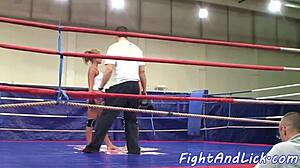 These athletic lezzies are battling it out in the boxing ring today!