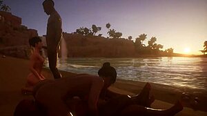 Shannon performs deepthroat, anal, and blowjob in interracial group creampie.