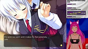 vtuber lewdneko plays my girlfriend is the president part 8 with big tits virgin fingering.