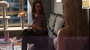 A wife and stepmother in steamy cartoon game action