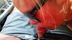 Outdoor blowjob in public park