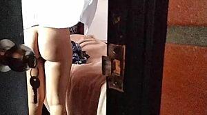 Naughty stepsister gets playful before college. She loves leaving with a wet pussy and hot load in her mouth, real homemade video.