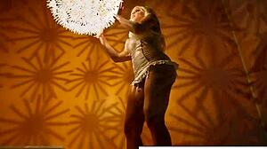 Sexy Blonde Babe Teases and Masturbates Intensely in Retro Solo Scene with Big Tits and Ass