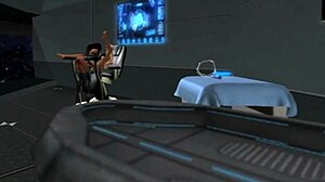 Reunited intergalactic sluts engage in rough lesbian BDSM outdoors in this hentai cartoon series episode.