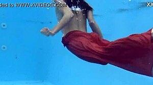 Hermione ganger flaunts her tiny body and tight pussy by the pool