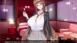 In St Yariman's little black book episode 1, the anime hentai character gets sucked off by a college student in a detailed scene.