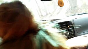 Outdoor blowjob in public park