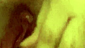 horny teen 18+ slides a cucumber deep into her shaved slit for wild fun