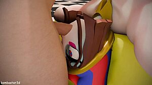 Pomni fucked in two holes and cum on