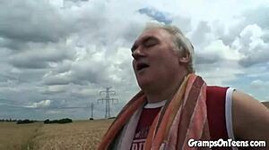 Man, this teen went from an outdoor blowjob to riding an old guy like crazy. It’s wild out there!