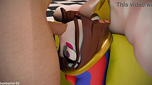 Pomni fucked in two holes and cum on