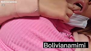 Teddy Bear Licking Latina's Pussy During Public Masturbation