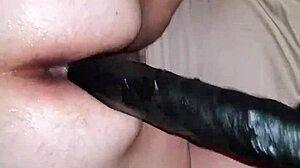 Big ass amateur bbw riding big black dildo hard
