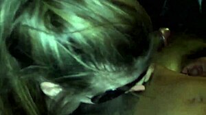 Blonde teen sucks huge BBC and swallows cum