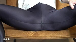 I got a big cumshot over my shiny leggings