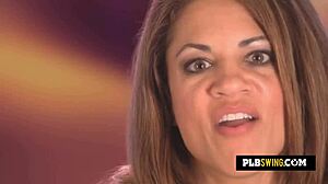 Hot Brunette Babe Is Sucking A Big Cock In Front Of Her Man