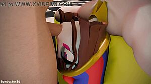 Pomni fucked in two holes and cum on