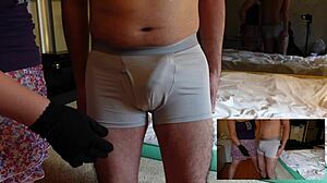 She crushes me over pants and slaps hard before I finish