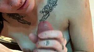 i love watching this hot tatted petite sucking cock pov