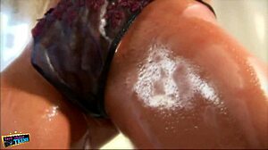 Pornstar strips in lingerie before getting hardcore anal fucked with clothes ripped.